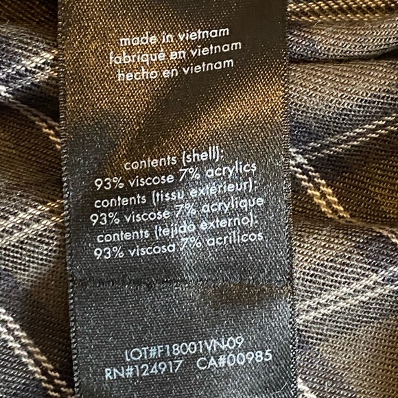 Onia men’s nwt Liam tartan plaid in charcoal. Size medium - Picture 6 of 6